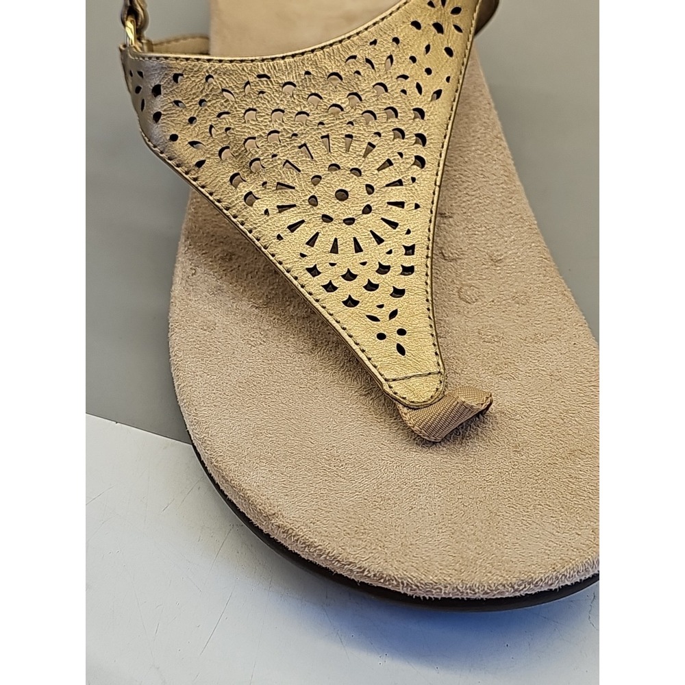 VIONIC Kirra Perf Thong Slingback Sandals T-Strap Comfort Shoes Gold Sz 9 - Picture 5 of 5